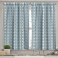 thumbnail image 2 of Ambesonne Moroccan Valance & Curtain, Geometric Border Dots, 55"x45", White Pale Blue and Grey, 2 of 6