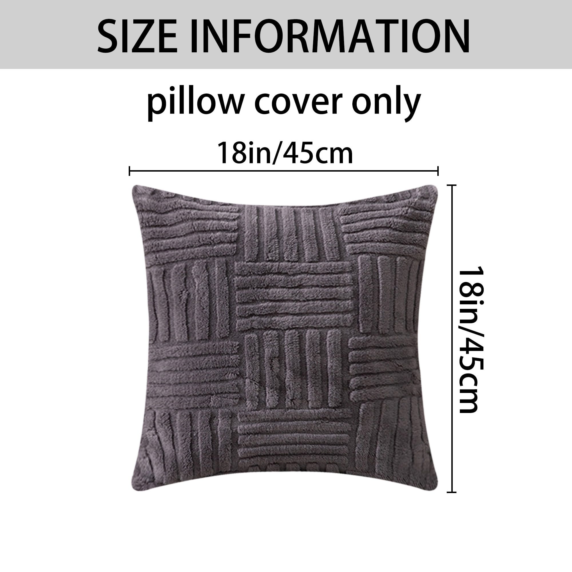 Unique Bargains Set of 2 Striped Soft Decorative Couch Pillow Cases Grey 18" x 18"