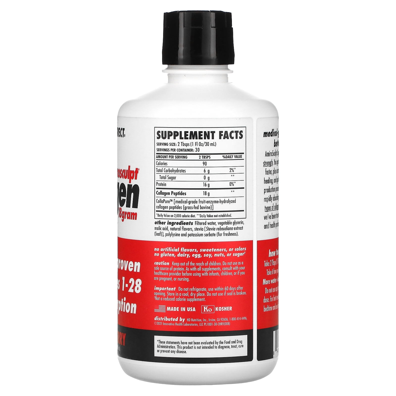 Health Direct - AminoSculpt Sugar-Free Collagen Tart Cherry - 30 fl. oz.