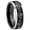 Black 2 Tone Beveled Edge, variant on Irish Claddagh Concave Black Tungsten Men Ring 10MM