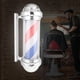 thumbnail image 5 of Poste de barbería resistente al agua, luz giratoria roja, blanca y azul, señal de rayas, lámpara de peluquería, enchufe estadounidense de 110V, 5 of 14