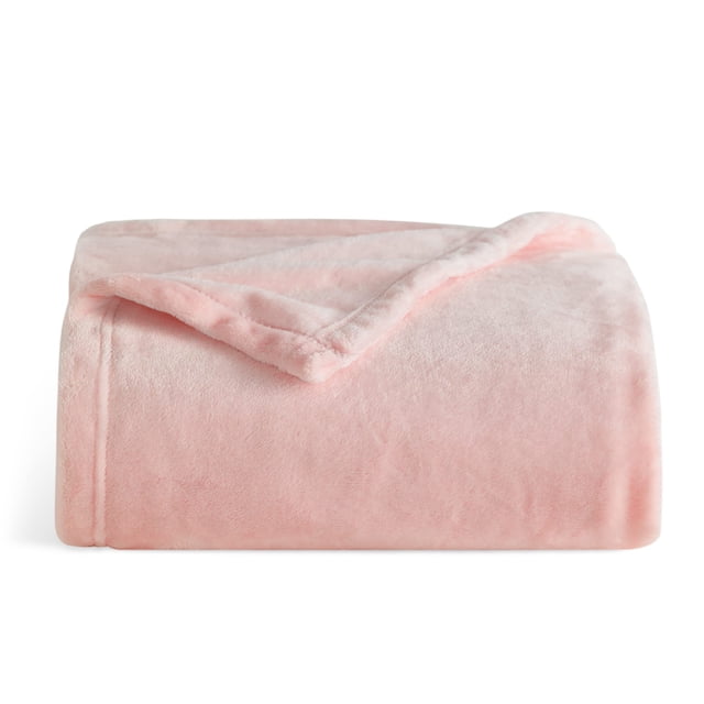 Manta polar para cama, color rosa, 300 g/m², suave y ligera, doble talla XL