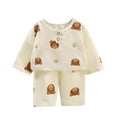 thumbnail image 1 of Odeerbi 6M-13Y Niños Niñas Verano Algodón Pijamas Manga Larga Tops Pantalones Conjunto Suave Imprimir Sleepwear Ligero Transpirable Pijama Set, 1 of 8