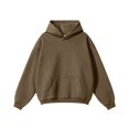 thumbnail image 3 of IYTR Men's Hooded Neck Hoodie Long Sleeve Pullover Sweatshirt Leisure Fall Winter Sweatshirts Solid Color Brown M, 3 of 7