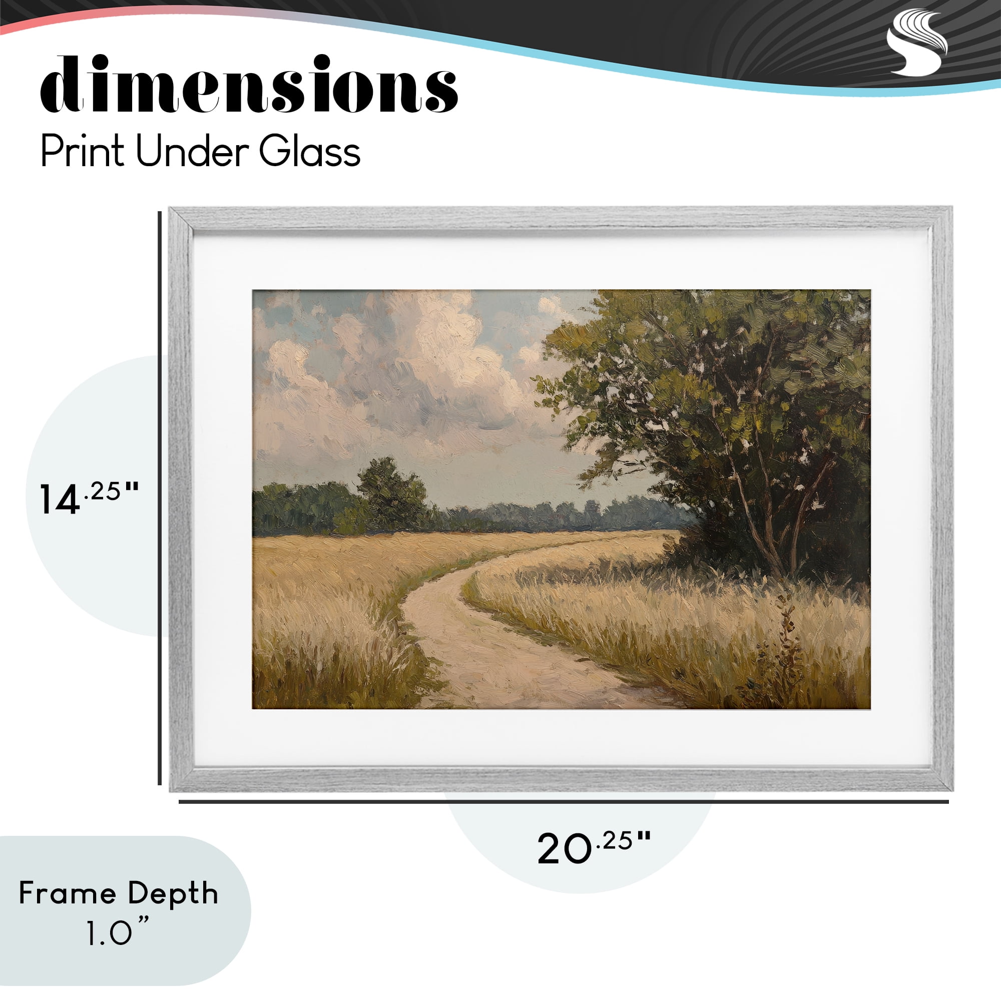 Stupell Industries Peaceful Thinking Path Gray Framed Print Under Glass, design by Petal Prints Design