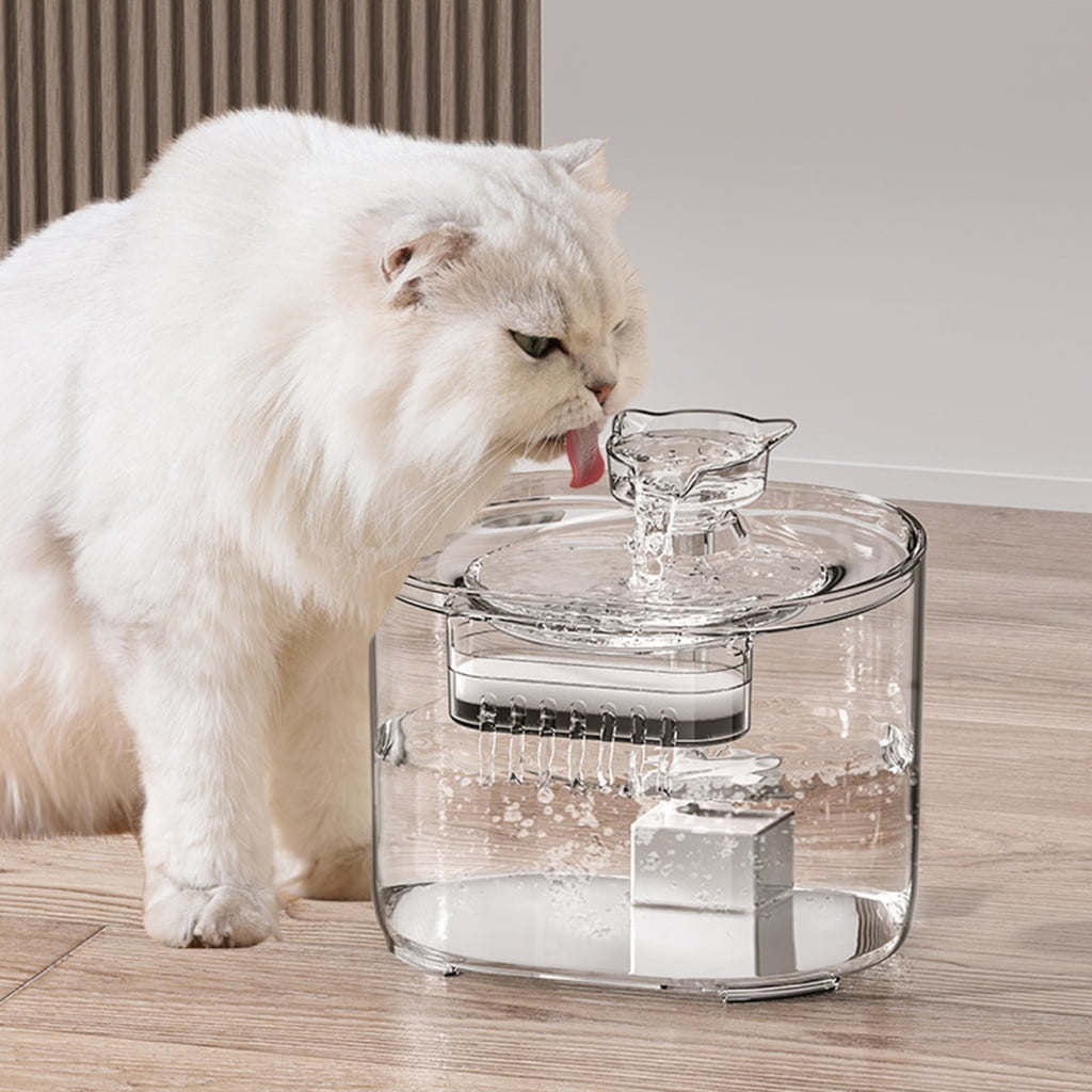 Miiottaa Large Capacity Automatic Pet Dogs Cats Water Fountain Transparent Viewable