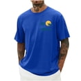 thumbnail image 2 of Men's Ultra-Soft T-Shirt Men's Printing Short Sleeved Blouses Round Neck Pullover Casual And Fashionable Top Blue M, 2 of 5