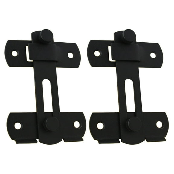 2 Pcs Rodent Door Latch Double Door Lock Miss 10X7X0.17CM Black