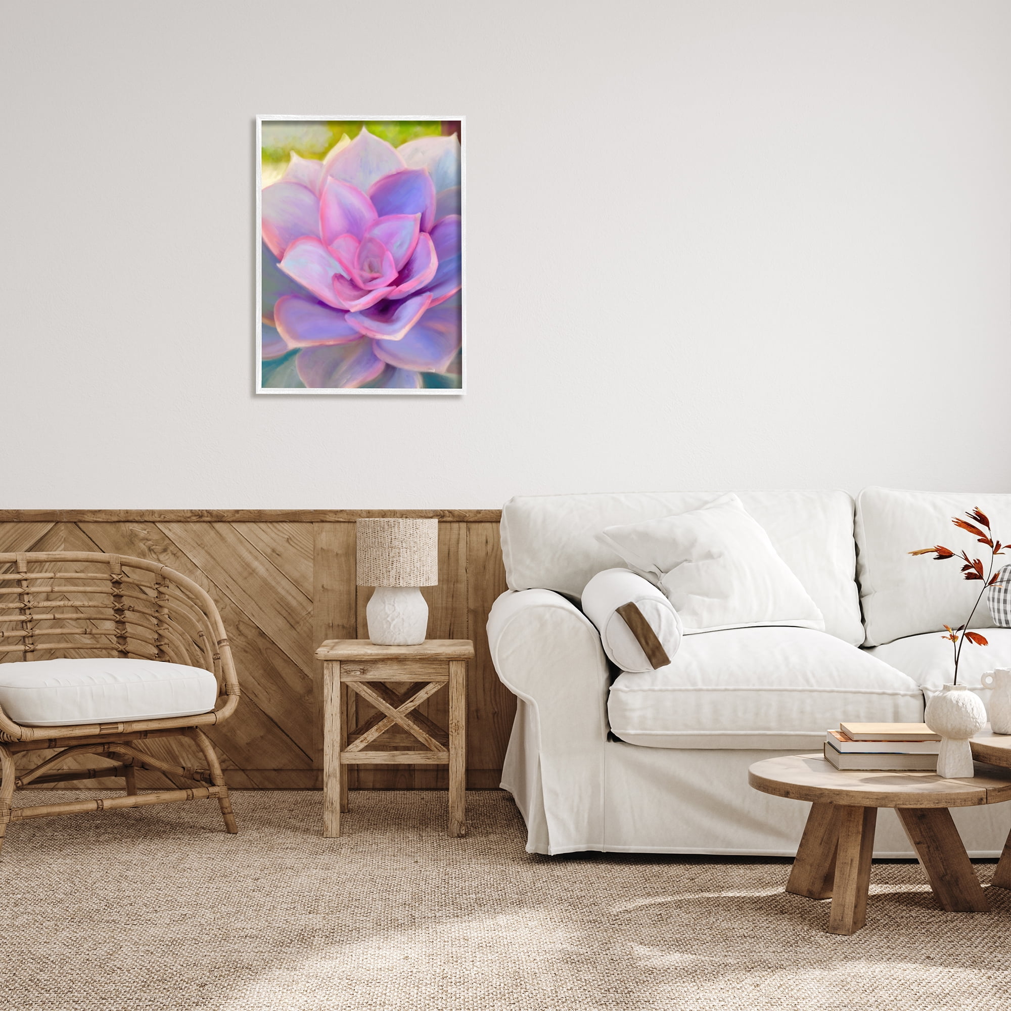 Stupell Industries Purple Plant Leaves Botanical & Floral Painting White Framed Art Print Wall Art, 24 x 30