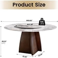 thumbnail image 3 of LovingAHome 59" Round Dining Table for 8 with 31‘’ Lazy Susan, Black Round Sintered Stone Dining Table Top with Copper Stainless Steel Base (Dining Table Only), 3 of 7