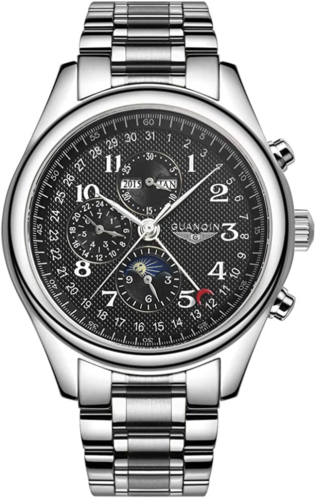 GUANQIN 2019 business watch men Automatic Luminous clock men Tourbillon waterproof Mechanical watch top brand relogio masculino