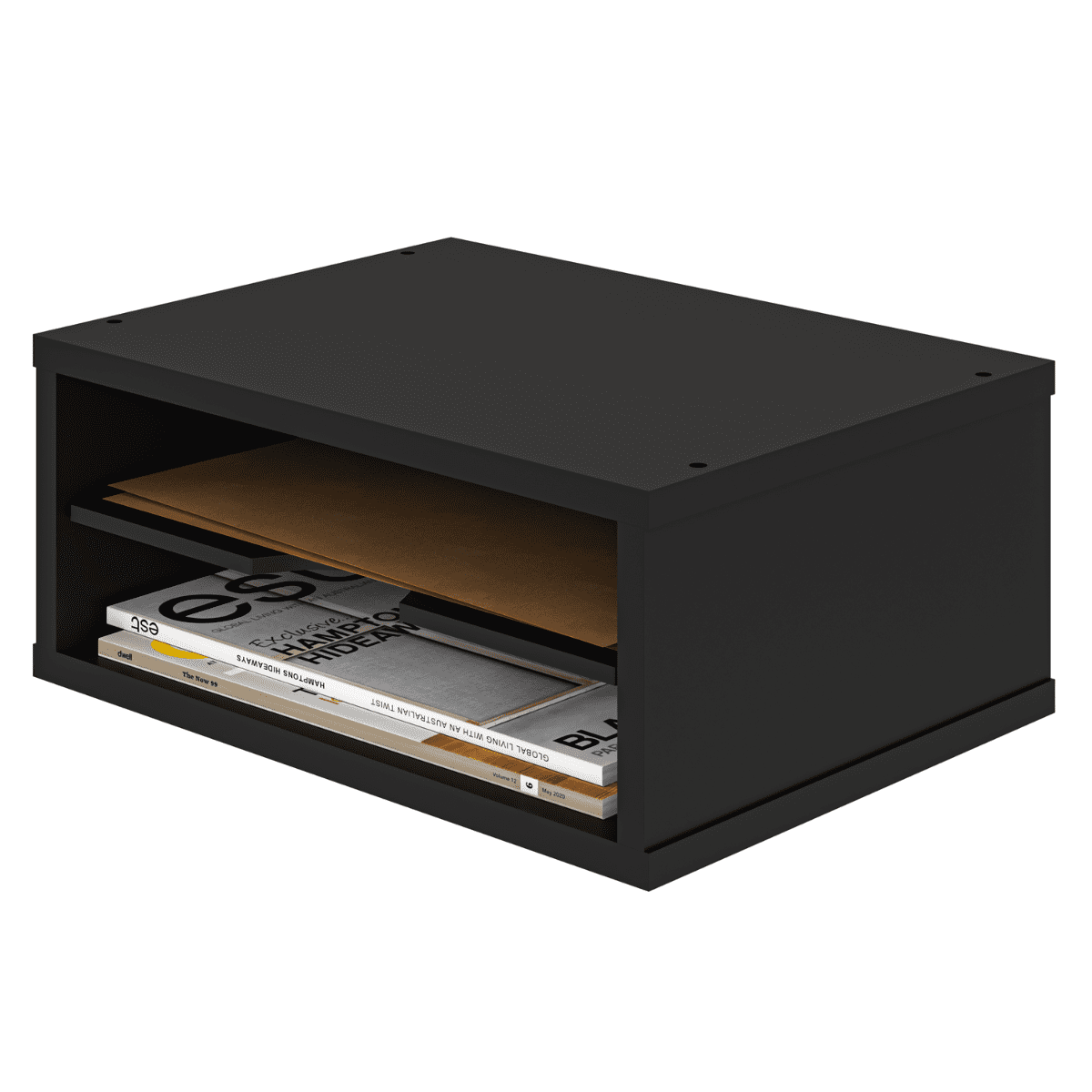 Ballucci File Organizer, 2-Tier Desk Paper Sorter Letter Tray, Stackable, Black
