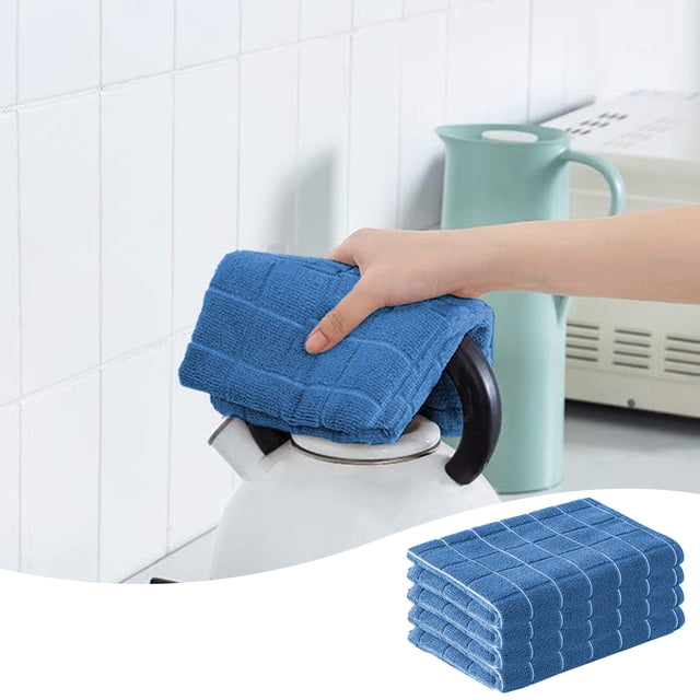 Mejor set de paños absorbentes de cocina de 4 - paños de cocina de fibra ultra fina para lavar platos, secar manos y limpiar mesas
