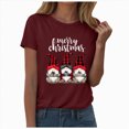 thumbnail image 2 of Towmus Women Christmas Shirt Fall Graphic Crew Neck Tee Shirt Casual Summer Tops Short Sleeve Clothes, 2 of 5