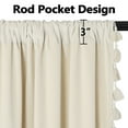 thumbnail image 2 of Soft Luxury Velvet Curtains with Tassels, 2 Panel Rod Pocket Blackout Curtain Drapes, 2 of 9