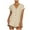Beige, variant on Diufon Summer Short Rompers for Women V Neck Short Sleeve Bodysuit Button Down Cotton Linen Casual Jumpsuits