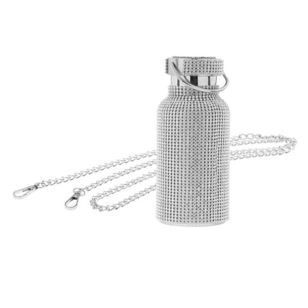 

Insulated Water Bottle Stainless Steel with Chain Glitter Diamond-encrusted Refillable Insulated Milk Mug for women Outdoor 350ML
