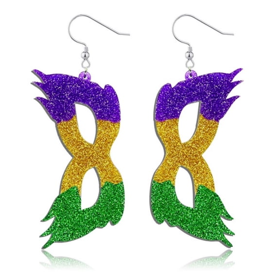 Mardi Gras Earrings, Lightweight Acrylic Mardi Gras Mask Jewelry for Women, Mardi Gras Accessories for Mardi Gras Costumes