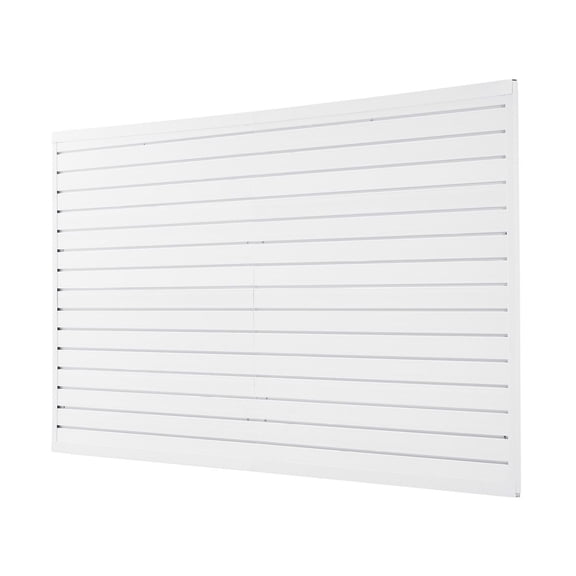 PVC Slat Wall Paneling - 8x4 ft Garage Slatwall, White - Modular Adjustable Storage Panels with DIY Cutting, 32ft² Coverage
