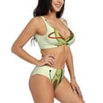 thumbnail image 2 of Kdxio Avocado1 Print Women's 2 Piece High Waisted Wrap Spaghetti Strap Summer Swimsuit Bikini Set-XX-Large, 2 of 7