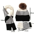 thumbnail image 3 of Herrnalise 3Pcs Kids Hat Scarf and Snow Gloves Set, Winter Knit Warm Soft Pom-Pom Beanie Outdoor for Boys Girls and Toddlers, 3 of 5