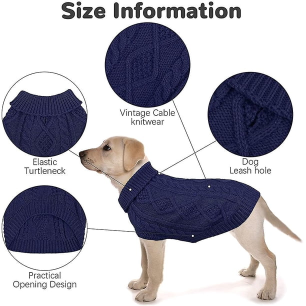 Suéter para perros de 2 piezas Suéter de punto para perros con cuello alto Suéter para perros Abrigo cálido para mascotas Ropa de invierno Suéter de punto clásico para perros Gatos en temporada de frío (r XianweiShao 8390612871443