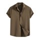 thumbnail image 1 of Men's Spring Summer Casual Solid Color Short Sleeve Shirt Loose Turn-down Collar Shirt XL, 1 of 3