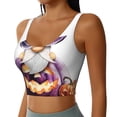 thumbnail image 2 of Pofeuu Halloween Gnome With Pumpkins Print Sports Bra for Women Sexy Vest Yoga Running Gym Fitness Crop Bras Tops-Medium, 2 of 8