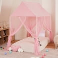 thumbnail image 3 of Princess Bed Canopy for Girls - Pink Bed Canopy Princess Castle Dreamy Playhouse Mosquito Net Reading Nook Canopies Play Tent Canopy Bed Curtains for Kids Room(Twin,Full), 3 of 8