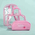 thumbnail image 1 of 3PCS Transparente PVC Mochila Set, Impermeable Jelly Rosa Daypack, Preppy Back To School & Travel Bag, Estuche Para Lápices, Bolsa De Mano, 1 of 4