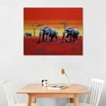 thumbnail image 2 of Nawypu  'Elephants With Red Sky' by Beverly Doyle, Canvas Wall Art,, 2 of 4