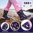 thumbnail image 4 of HSYAAMOO Toddler Rain Boots – Navy Rainbow Waterproof Kids Rain Boots for Girls, Lightweight Non-Slip PVC Rain Shoes with Easy-On Drawstring Cuff, 4 of 7