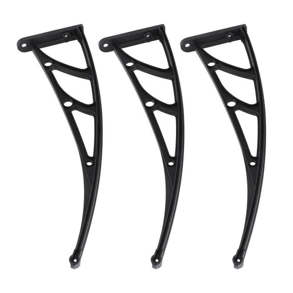 OUNONA 3-Pack Black Steel and Plastic Awning Support Brackets for Outdoor Balcony Rain Cover and Weather