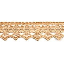 Altotux 1.75" Embroidered Floral Scalloped Venice Lace Trim Guipure Trimming Sewing Supplies By Yard (Champagne)