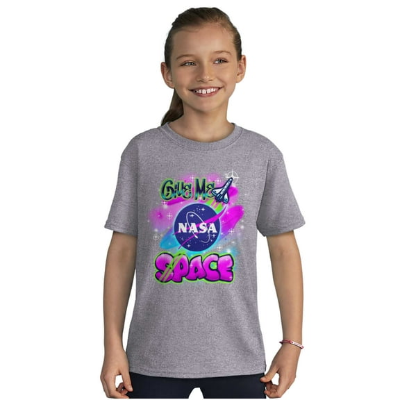 Airbrushed NASA Give Me Space Rocket Crewneck T Shirts Boy Girl Teen Brisco Brands L