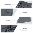 thumbnail image 6 of Cargo Pants for Mens Solid Color Multi Pocket Elastic Waist Drawstring Outdoor Workout Pants Casual Straight Leg Athletic Pants for Hiking, 6 of 7