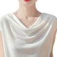 thumbnail image 5 of VEKDONE Cowl Neck Tank Tops for Women Elegant Sleeveless Loose Fit Tunic Tanks Dressy Solid Color Lightweight Office Tees Summer Soft Comfy Pullover Top White XL, 5 of 5