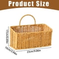 thumbnail image 3 of Cyenie Wall Mounted Imitation Rattan Storage Basket Light Yellow, Kitchen Onion Garlic Hanging Basket Bathroom Toiletries Organizer, 3 of 9