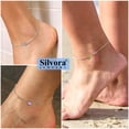 thumbnail image 6 of Silvora Shiny Birthstone Anklets 925 Sterling Silver Anklet Bracelets with Round October Tourmaline Birthday Christmas Jewelry Gift, 6 of 9