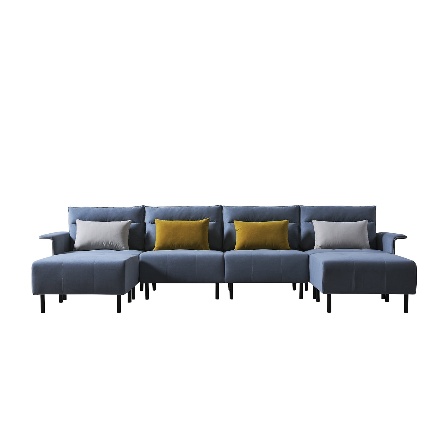 Kepooman Modern Large Sectional Sofa U Shaped Suede Couch, with Extra Wide Chaise Lounge, Light Grey Kepooman Modern Large Sectional Sofa U Shaped Suede Couch, with Extra Wide Chaise Lounge, Light Grey