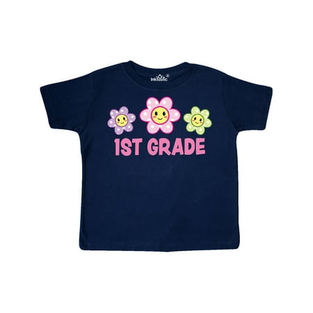 

Inktastic 1st Grade with Polka Dot Flowers Gift Toddler Toddler Girl T-Shirt