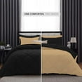 thumbnail image 3 of D.N.G. BEDDINGS 1 Piece Luxury Reversible Diamond Pattern Comforter Premium Super Soft, All Season 800 TC, 100% Egyptian Cotton Full/Queen Size Taupe/Black Solid Color, 3 of 7