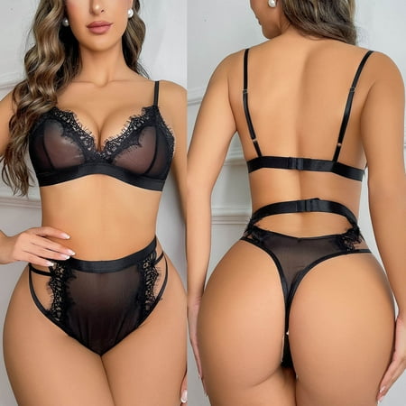 

EQWLJWE Sexy Lingerie for Women Sexy Women Lingerie Lace Hollow Out Perspective Temptation Babydoll Panties Underwear Sleepwear Suit