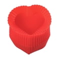 thumbnail image 1 of 18pcs Moldes de Silicona para Cupcakes, 2.75 Pulgadas, Moldes para Muffins Antiadherentes, Corazón Rojo, 1 of 6