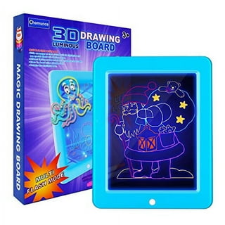 Neon Glow Drawing Easel w/ Colour Markers, Built-In Kickstand/Wall Mount,  Choose from 6 Light Modes, Easy to Clean/Washable, Wide Screen, Flat  Storage, Great For Children, MULTICOLOR : : Toys