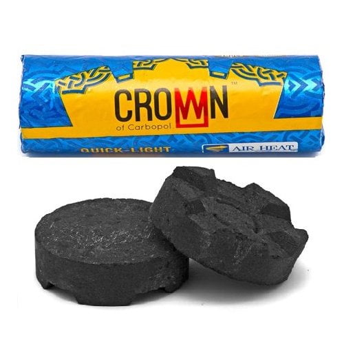 Crown 40mm Charcoal Roll Supplies For Hookahs 10pc Roll Of Quick Light Shisha Coals For Hookah