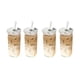 thumbnail image 1 of Square Heat Resistant Coffee Glass Cup with Lid and Straw Transparent Milk Tea Juice Cups Coffee Mu, 1 of 5