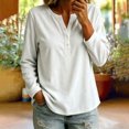 thumbnail image 2 of Levmjia Women's Solid Color V Neck Sweater Long Sleeve Button Detail Loose Fit Casual Knit Pullover Top for Fall Winter, 2 of 8