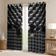 thumbnail image 2 of Manfei Classic Geometric Grid Curtains and Drapes Pack of 2 (52x63 Each),Coquette Bowknot Black Out Curtains, 2 of 6