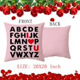thumbnail image 5 of Valentines Pillow Covers 20 x 20 Inch ABC I Love You Valentines Day Heart Teacher Kids Throw Pillow Valentine Wedding Decorative Pillow Cases Couch Bedroom Outdoor Indoor Sofa Decor Pink, 5 of 6